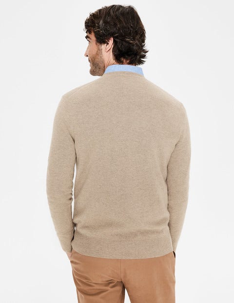 Cashmere Crew Neck - Oatmeal Marl Cashmere Crew Neck - Oatmeal Marl
