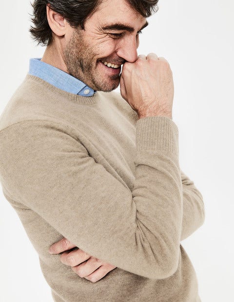 Cashmere Crew Neck - Oatmeal Marl Cashmere Crew Neck - Oatmeal Marl
