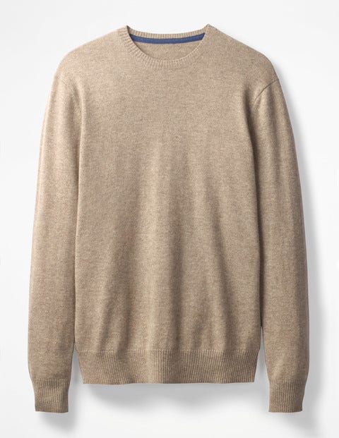 Cashmere Crew Neck - Oatmeal Marl Cashmere Crew Neck - Oatmeal Marl
