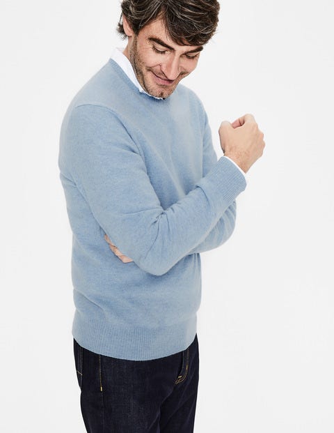 Cashmere V-Neck - Ice Blue Marl Cashmere V-Neck - Ice Blue Marl