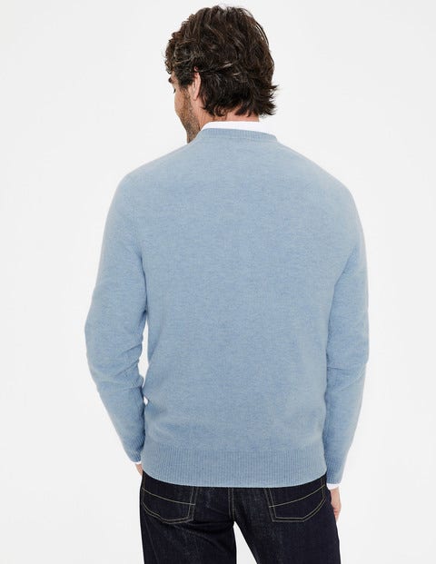 Cashmere V-Neck - Ice Blue Marl Cashmere V-Neck - Ice Blue Marl