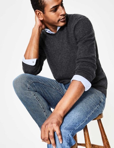 Cashmere V-Neck - Dark Grey Marl Cashmere V-Neck - Dark Grey Marl