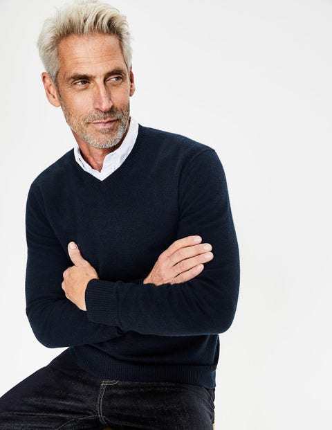 Cashmere V-Neck - Navy Cashmere V-Neck - Navy