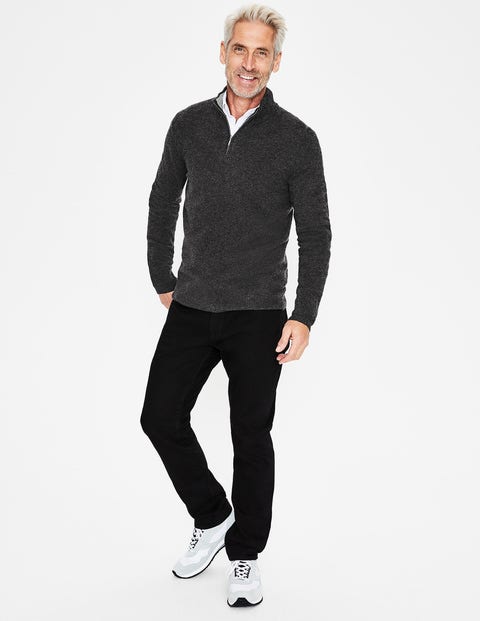 Cashmere Half-Zip - Dark Grey Marl Cashmere Half-Zip - Dark Grey Marl