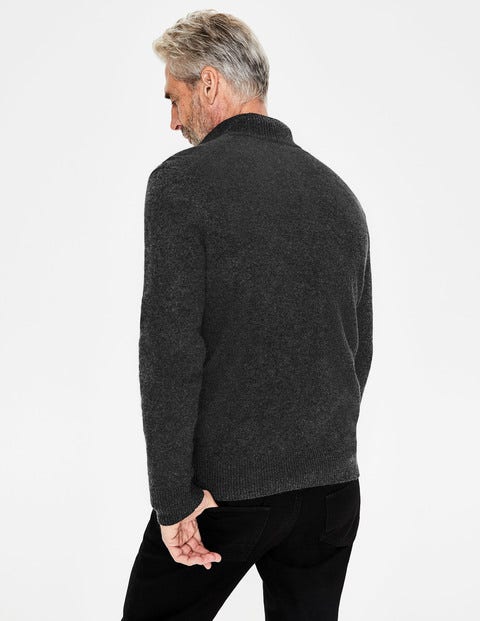 Cashmere Half-Zip - Dark Grey Marl Cashmere Half-Zip - Dark Grey Marl
