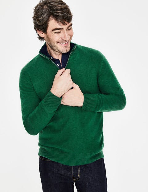 Cashmere Half-Zip - Hillside Green Cashmere Half-Zip - Hillside Green