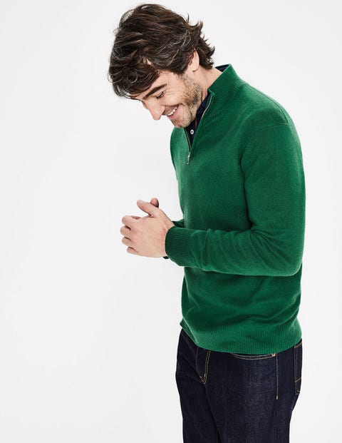 Cashmere Half-Zip - Hillside Green Cashmere Half-Zip - Hillside Green