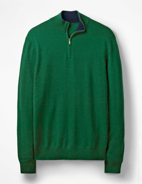Cashmere Half-Zip - Hillside Green Cashmere Half-Zip - Hillside Green