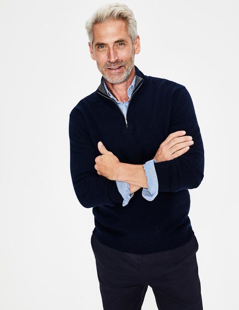 Cashmere Half-Zip - Navy Cashmere Half-Zip - Navy