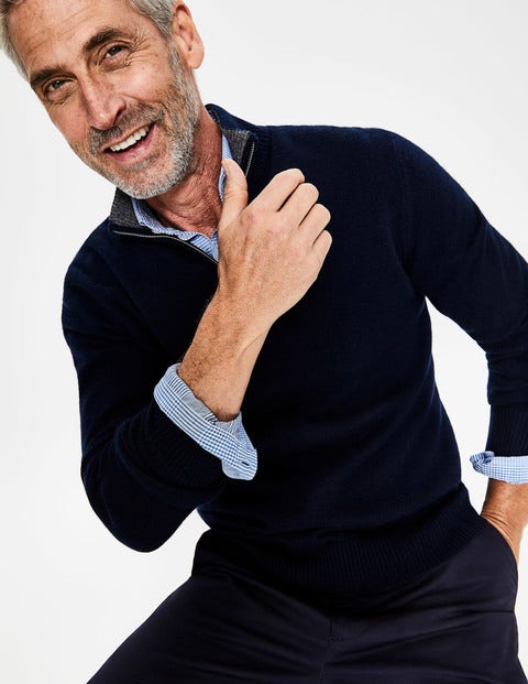 Cashmere Half-Zip - Navy Cashmere Half-Zip - Navy