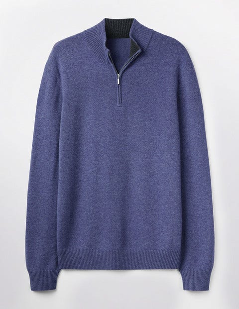 Cashmere Half-Zip - Heather Marl Cashmere Half-Zip - Heather Marl