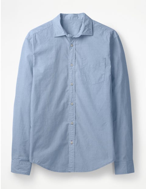 Poplin Cutaway Collar Shirt - Blue End on End Poplin Cutaway Collar Shirt - Blue End on End