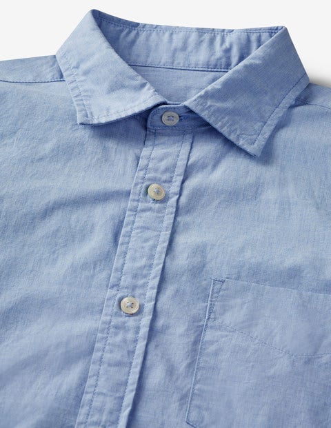 Poplin Cutaway Collar Shirt - Blue End on End Poplin Cutaway Collar Shirt - Blue End on End