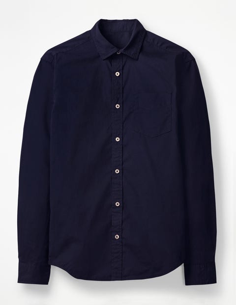 Poplin Cutaway Collar Shirt - Navy Poplin Cutaway Collar Shirt - Navy