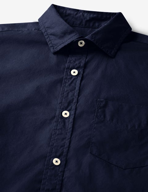 Poplin Cutaway Collar Shirt - Navy Poplin Cutaway Collar Shirt - Navy
