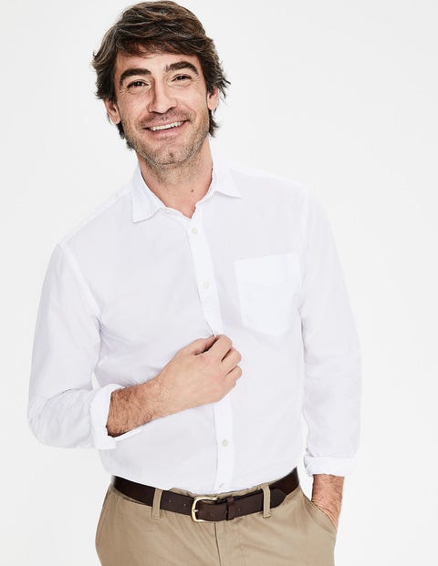Poplin Cutaway Collar Shirt - White Poplin Cutaway Collar Shirt - White
