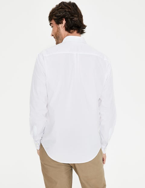Poplin Cutaway Collar Shirt - White Poplin Cutaway Collar Shirt - White