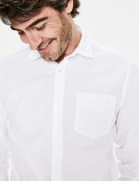 Poplin Cutaway Collar Shirt - White Poplin Cutaway Collar Shirt - White