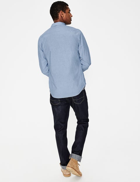 Slim Fit Poplin Cutaway Collar - Blue End on End Slim Fit Poplin Cutaway Collar - Blue End on End