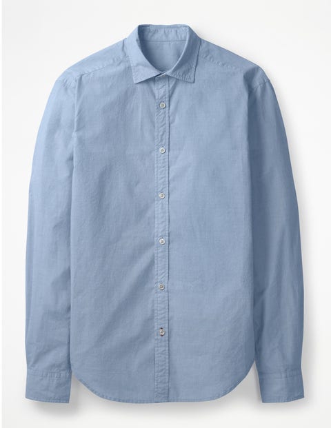 Slim Fit Poplin Cutaway Collar - Blue End on End Slim Fit Poplin Cutaway Collar - Blue End on End