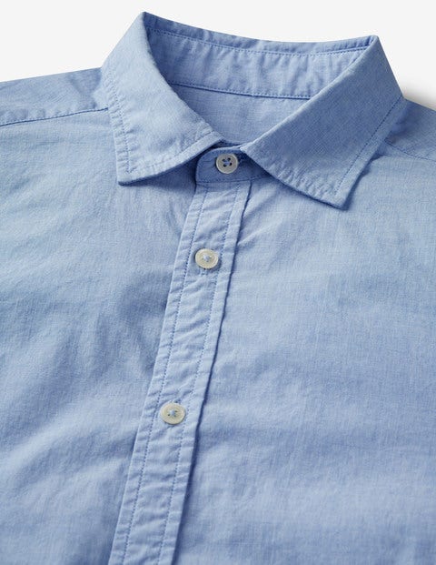 Slim Fit Poplin Cutaway Collar - Blue End on End Slim Fit Poplin Cutaway Collar - Blue End on End