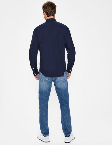 Slim Fit Poplin Cutaway Collar - Navy Slim Fit Poplin Cutaway Collar - Navy
