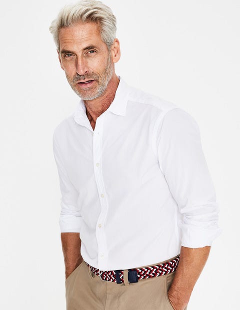 Slim Fit Poplin Cutaway Collar - White Slim Fit Poplin Cutaway Collar - White