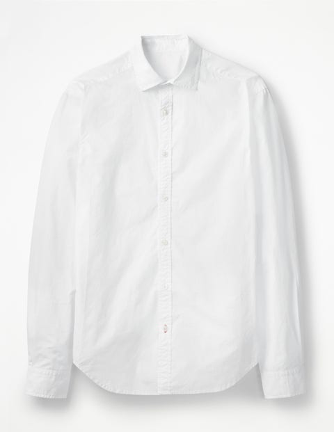 Slim Fit Poplin Cutaway Collar - White Slim Fit Poplin Cutaway Collar - White