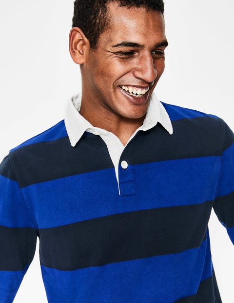 Rugby Shirt - Navy/Blue Wave Stripe Rugby Shirt - Navy/Blue Wave Stripe