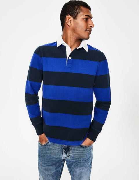 Rugby Shirt - Navy/Blue Wave Stripe Rugby Shirt - Navy/Blue Wave Stripe