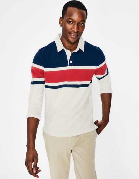 Birkett Rugby Shirt - Washed Crimson Multi Stripe Birkett Rugby Shirt - Washed Crimson Multi Stripe