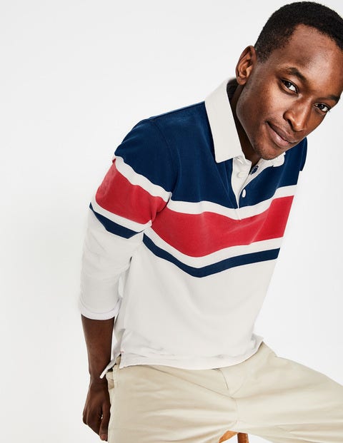 Birkett Rugby Shirt - Washed Crimson Multi Stripe Birkett Rugby Shirt - Washed Crimson Multi Stripe