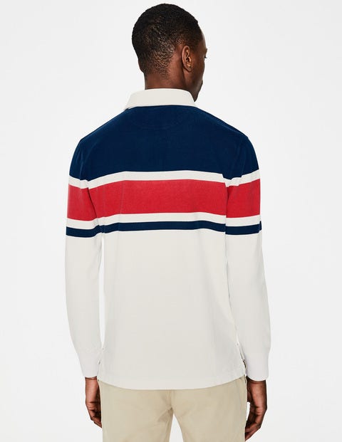 Birkett Rugby Shirt - Washed Crimson Multi Stripe Birkett Rugby Shirt - Washed Crimson Multi Stripe