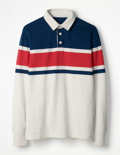 Birkett Rugby Shirt - Washed Crimson Multi Stripe Birkett Rugby Shirt - Washed Crimson Multi Stripe