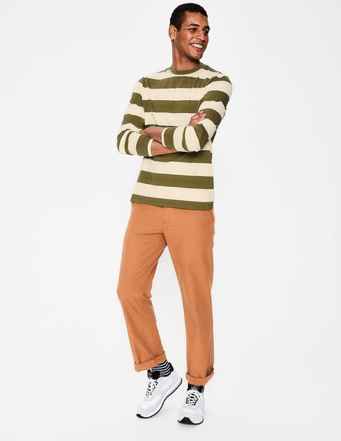 Long Sleeve Stripe T-Shirt - Ecru/Kiwi Green Stripe Long Sleeve Stripe T-Shirt - Ecru/Kiwi Green Stripe