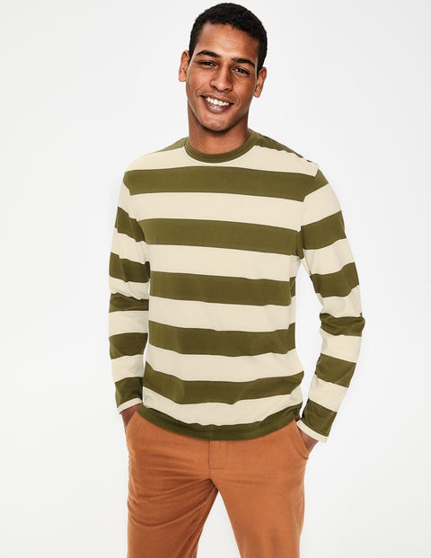 Long Sleeve Stripe T-Shirt - Ecru/Kiwi Green Stripe Long Sleeve Stripe T-Shirt - Ecru/Kiwi Green Stripe