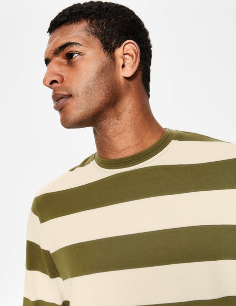 Long Sleeve Stripe T-Shirt - Ecru/Kiwi Green Stripe Long Sleeve Stripe T-Shirt - Ecru/Kiwi Green Stripe