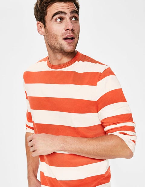 Long Sleeve Stripe T-Shirt - Ecru/Tropical Orange Stripe Long Sleeve Stripe T-Shirt - Ecru/Tropical Orange Stripe