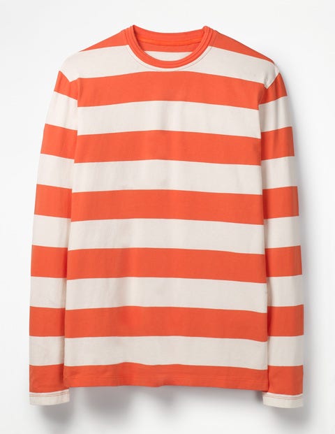 Long Sleeve Stripe T-Shirt - Ecru/Tropical Orange Stripe Long Sleeve Stripe T-Shirt - Ecru/Tropical Orange Stripe