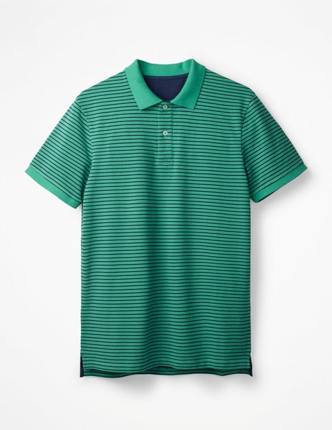Pique Polo - Jungle Green/Navy Stripe Pique Polo - Jungle Green/Navy Stripe