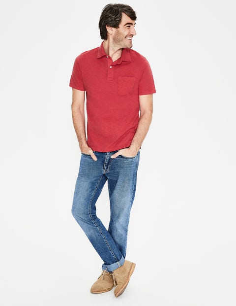 Slub Polo - Washed Crimson Slub Polo - Washed Crimson