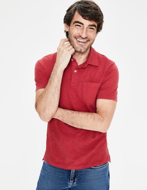 Slub Polo - Washed Crimson Slub Polo - Washed Crimson
