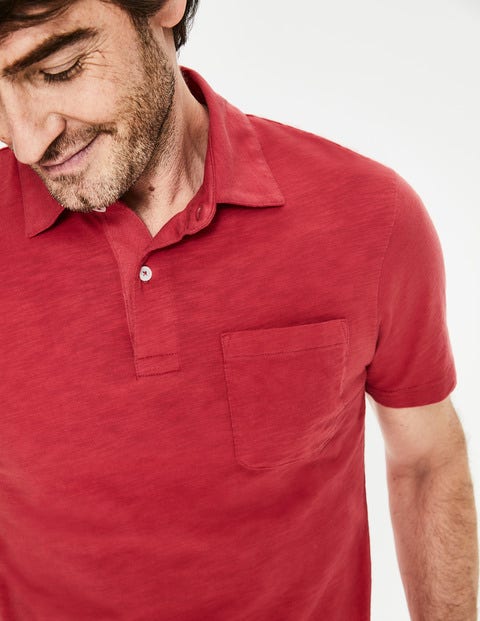 Slub Polo - Washed Crimson Slub Polo - Washed Crimson