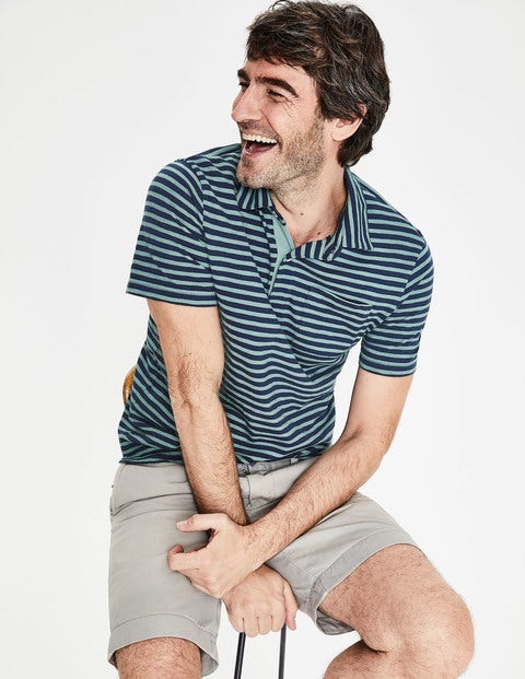 Polo Flammé - Rayures bleu marine/bleu succulente Polo Flammé - Rayures bleu marine/bleu succulente