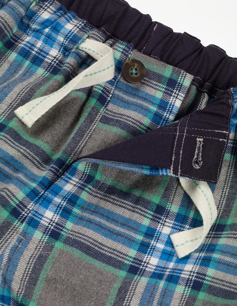 Brushed Cotton Pajama Shorts - Grey Marl/Green Check Brushed Cotton Pajama Shorts - Grey Marl/Green Check