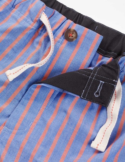 Cotton Poplin Pyjama Shorts - Duke/Tropical Orange Stripe Cotton Poplin Pyjama Shorts - Duke/Tropical Orange Stripe