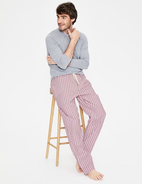 Cotton Poplin Pyjama Bottoms - Rosa Pink/College Blue Stripe Cotton Poplin Pyjama Bottoms - Rosa Pink/College Blue Stripe