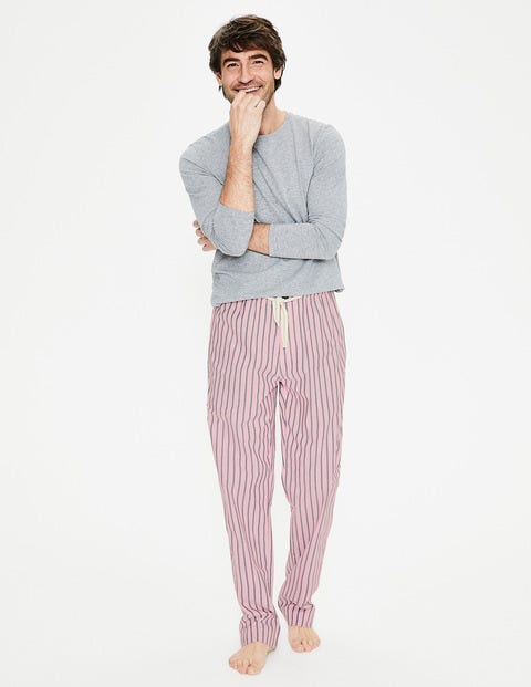 Cotton Poplin Pyjama Bottoms - Rosa Pink/College Blue Stripe Cotton Poplin Pyjama Bottoms - Rosa Pink/College Blue Stripe