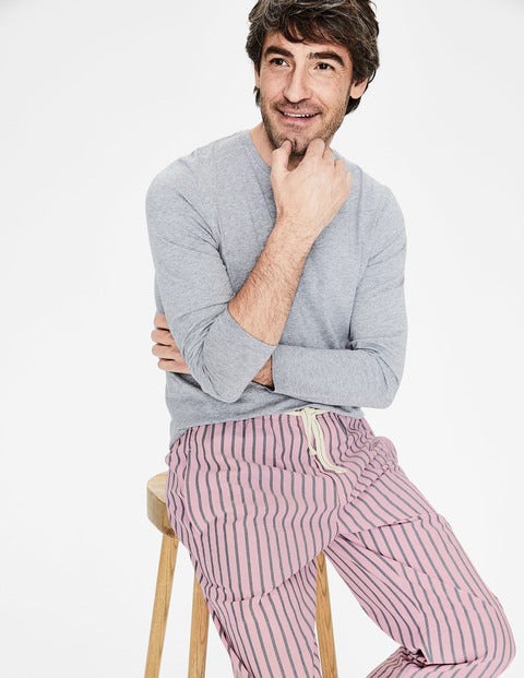 Cotton Poplin Pyjama Bottoms - Rosa Pink/College Blue Stripe Cotton Poplin Pyjama Bottoms - Rosa Pink/College Blue Stripe