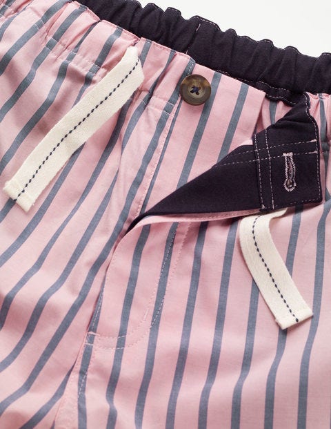 Cotton Poplin Pyjama Bottoms - Rosa Pink/College Blue Stripe Cotton Poplin Pyjama Bottoms - Rosa Pink/College Blue Stripe